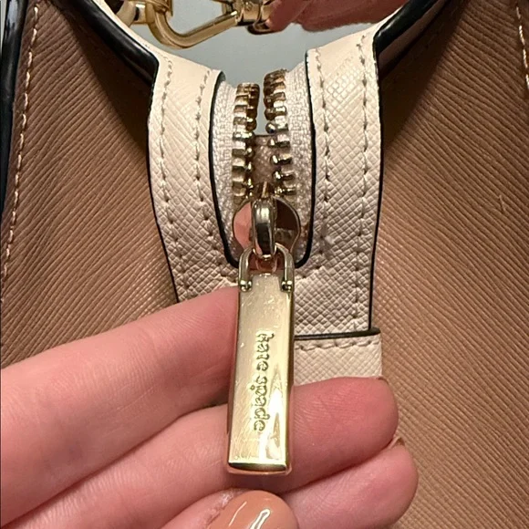 kate spade Cream and Tan Satchel with Black Handles - Picture 3 of 12